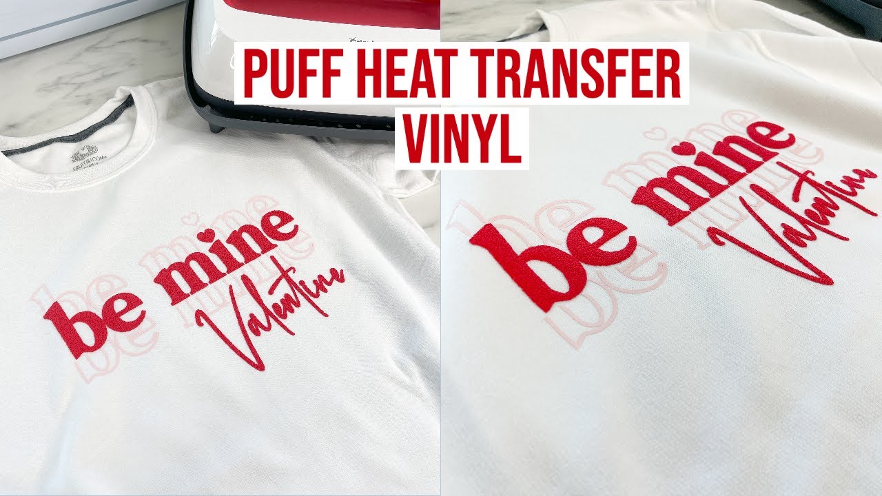 COMO USAR VINIL DE TRANSFERÊNCIA DE CALOR PUFF USANDO A MÁQUINA CRICUT EASY PRESS | CAMISOLA DE VALENTIM